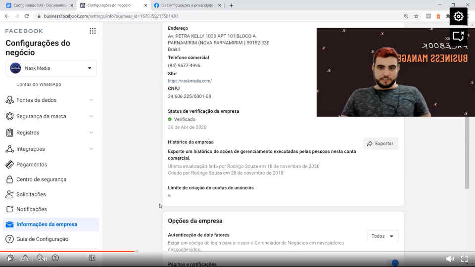 #13: Configurando Gerenciador de Negócios